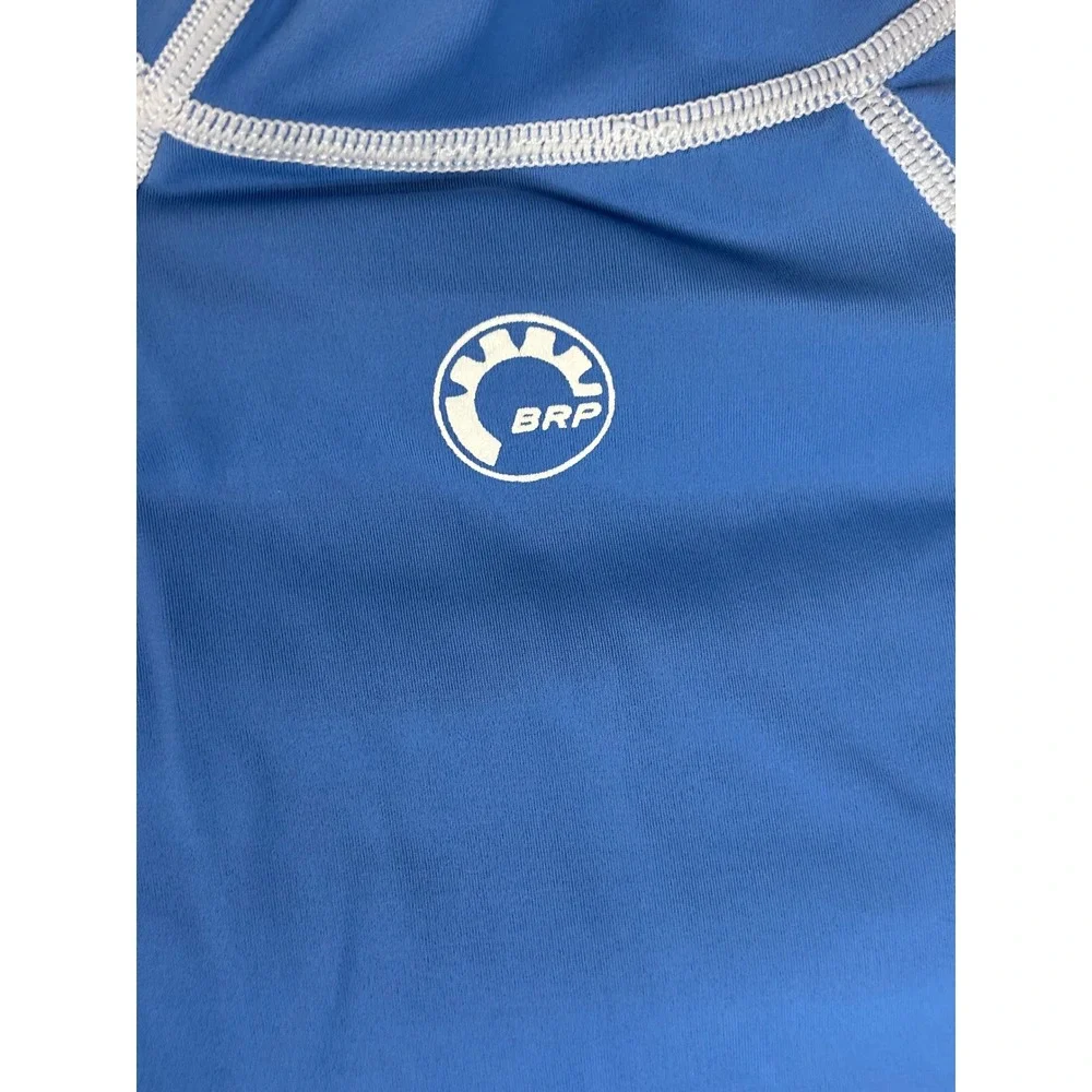 Sea-Doo Kids Blue Gray UV SPF 50+ Rash Guard Swim Shirt Short Sleeve Size L